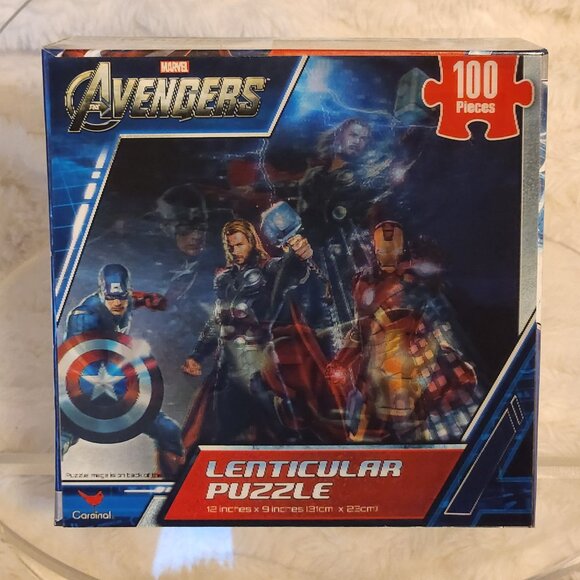 Marvel Avengers 100-Pc Lenticular 3D Poster Puzzle (12"x9") – Cardinal - Picture 2 of 6